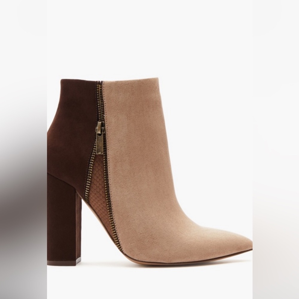 Patchwork Block Heeled Boots - image 2